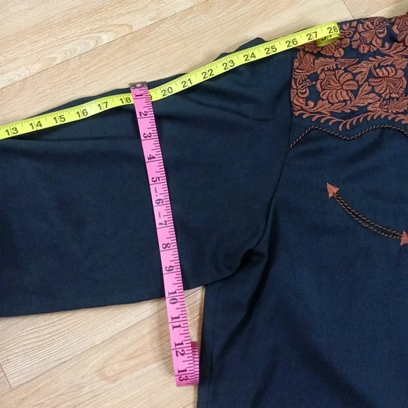 SOLD Scully Men's Embroidered Gunfighter Long Sleeve Snap Western Shirt Sz XXL - Picture 10 of 11